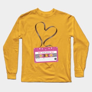 Pink Mix Cassette Tape Love Heart Long Sleeve T-Shirt